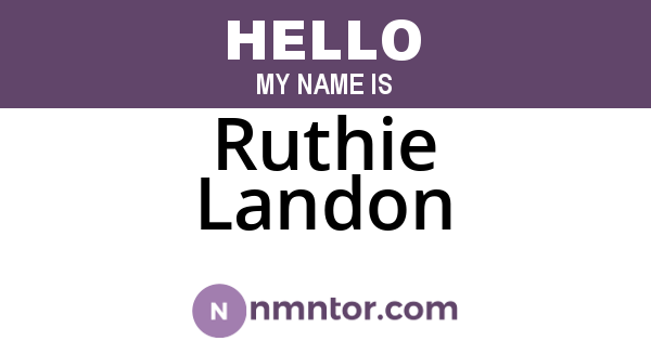 Ruthie Landon