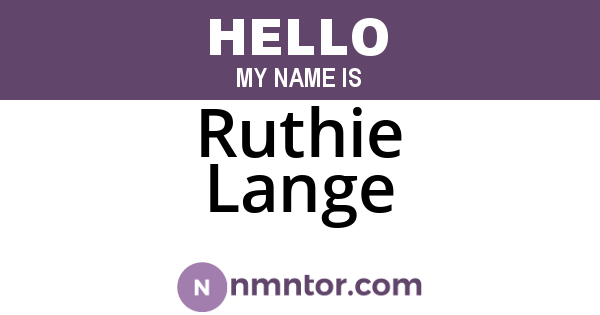 Ruthie Lange