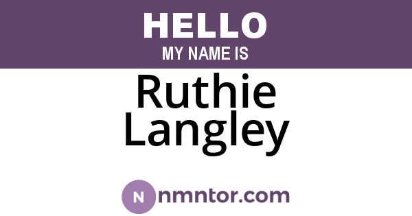 Ruthie Langley