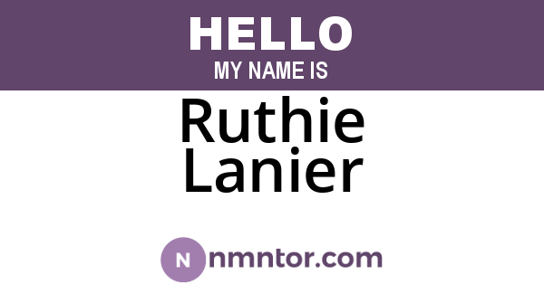 Ruthie Lanier