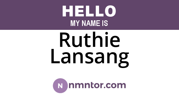 Ruthie Lansang