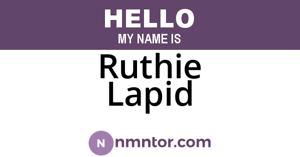 Ruthie Lapid
