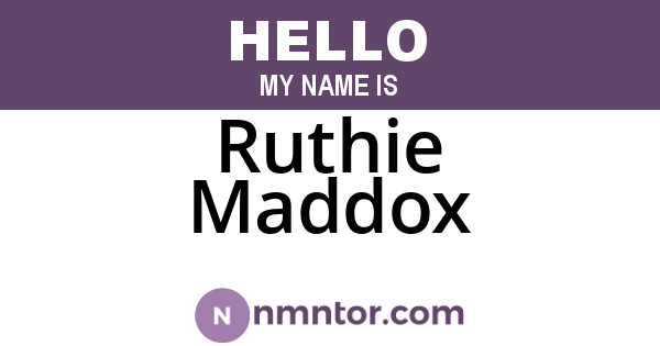 Ruthie Maddox
