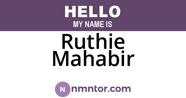 Ruthie Mahabir