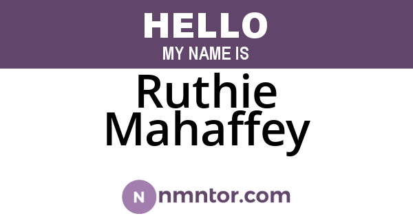 Ruthie Mahaffey