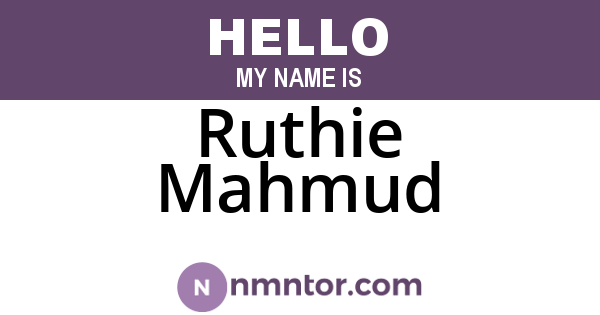 Ruthie Mahmud