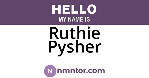 Ruthie Pysher