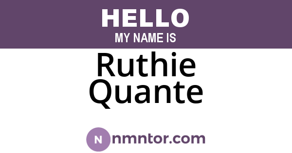 Ruthie Quante