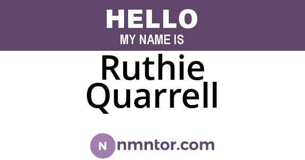 Ruthie Quarrell