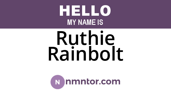 Ruthie Rainbolt