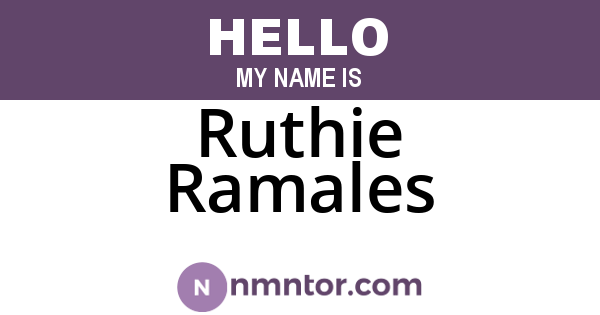 Ruthie Ramales