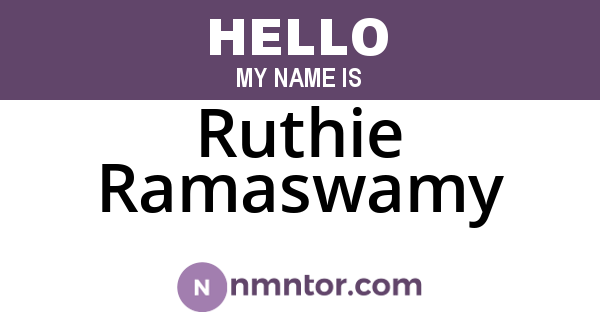 Ruthie Ramaswamy