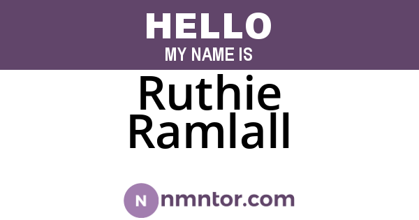 Ruthie Ramlall