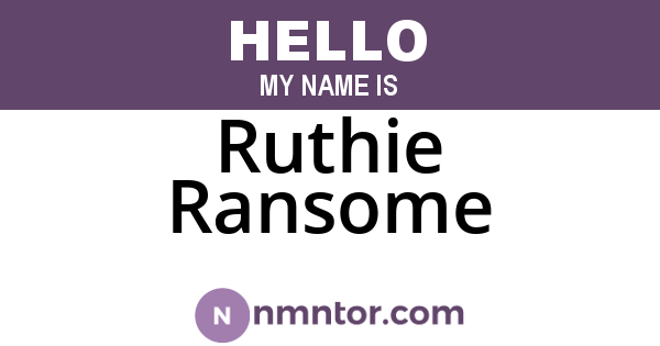 Ruthie Ransome