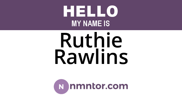Ruthie Rawlins