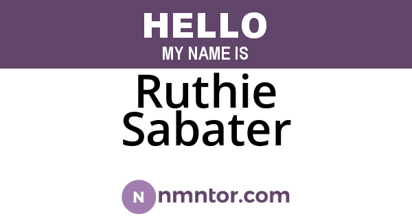 Ruthie Sabater