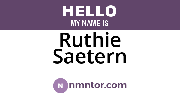 Ruthie Saetern