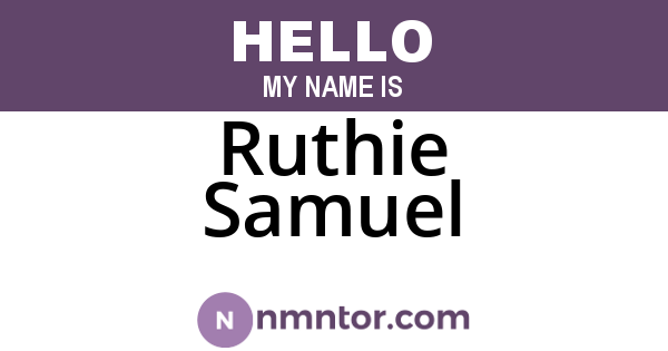 Ruthie Samuel