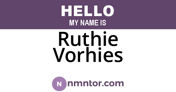 Ruthie Vorhies