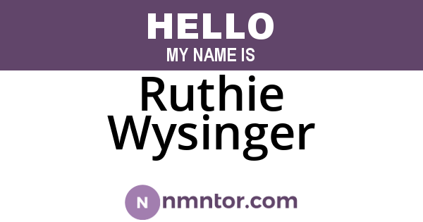 Ruthie Wysinger