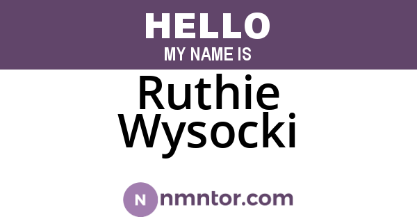 Ruthie Wysocki