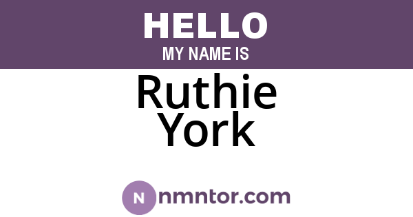 Ruthie York