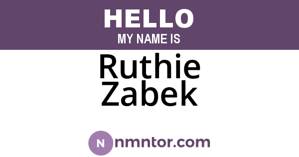 Ruthie Zabek