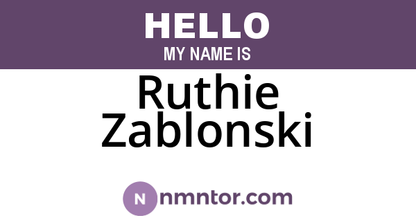 Ruthie Zablonski