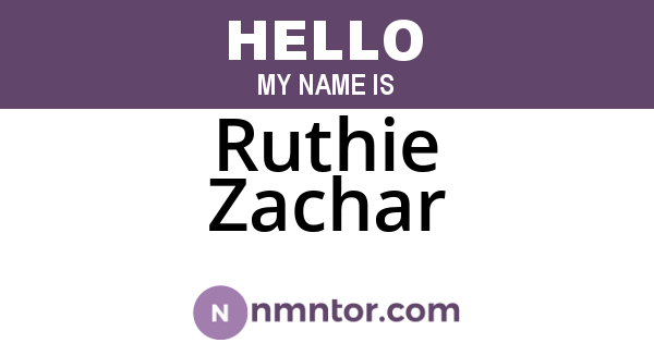 Ruthie Zachar