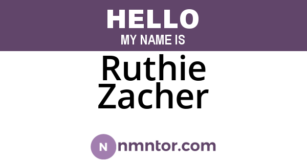 Ruthie Zacher