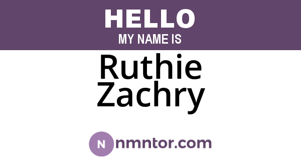 Ruthie Zachry