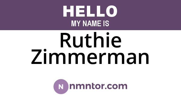 Ruthie Zimmerman