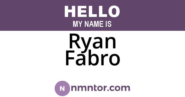 Ryan Fabro