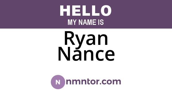 Ryan Nance