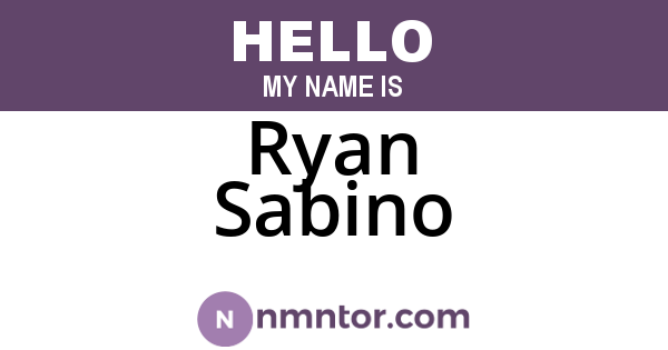 Ryan Sabino