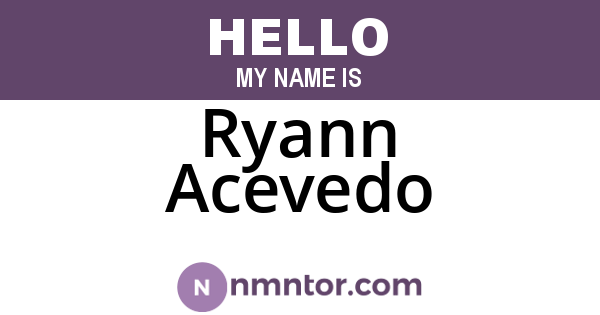 Ryann Acevedo