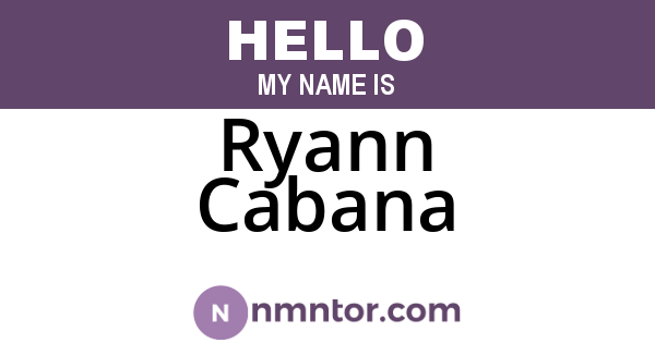 Ryann Cabana