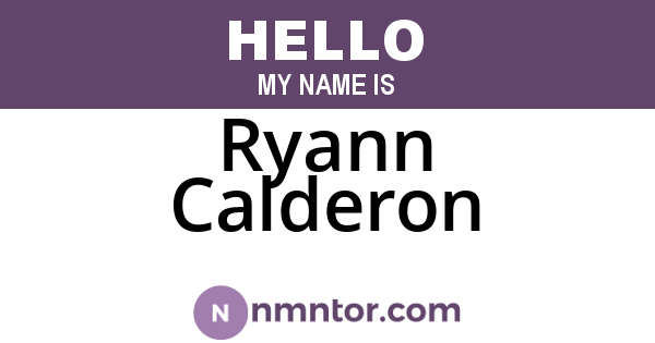 Ryann Calderon