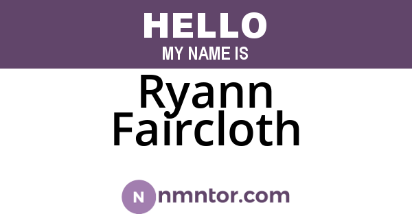 Ryann Faircloth
