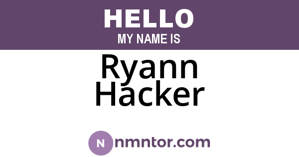 Ryann Hacker