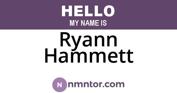 Ryann Hammett