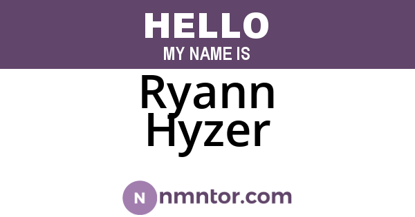 Ryann Hyzer