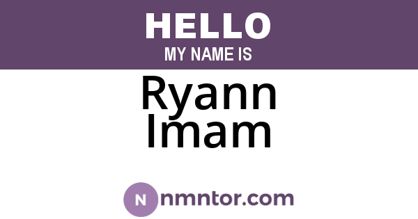 Ryann Imam