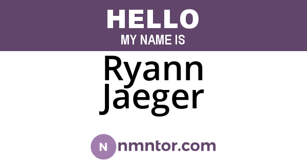 Ryann Jaeger