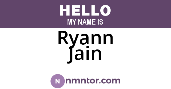 Ryann Jain