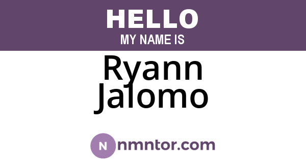 Ryann Jalomo