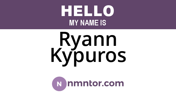 Ryann Kypuros