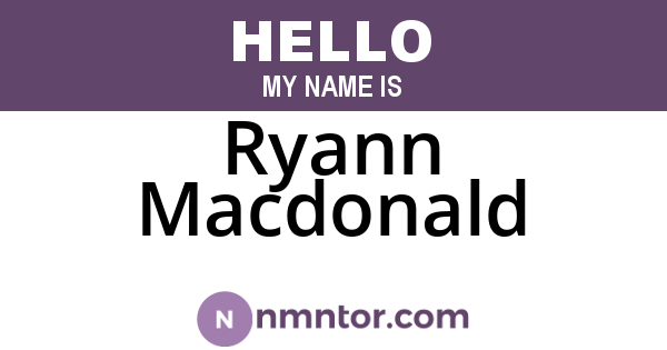 Ryann Macdonald