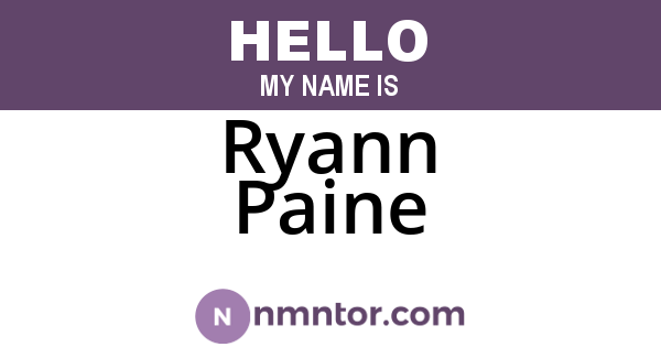 Ryann Paine