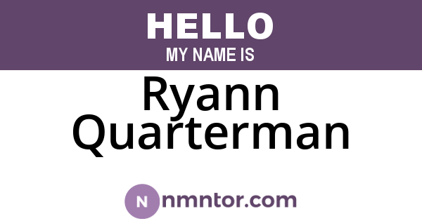 Ryann Quarterman